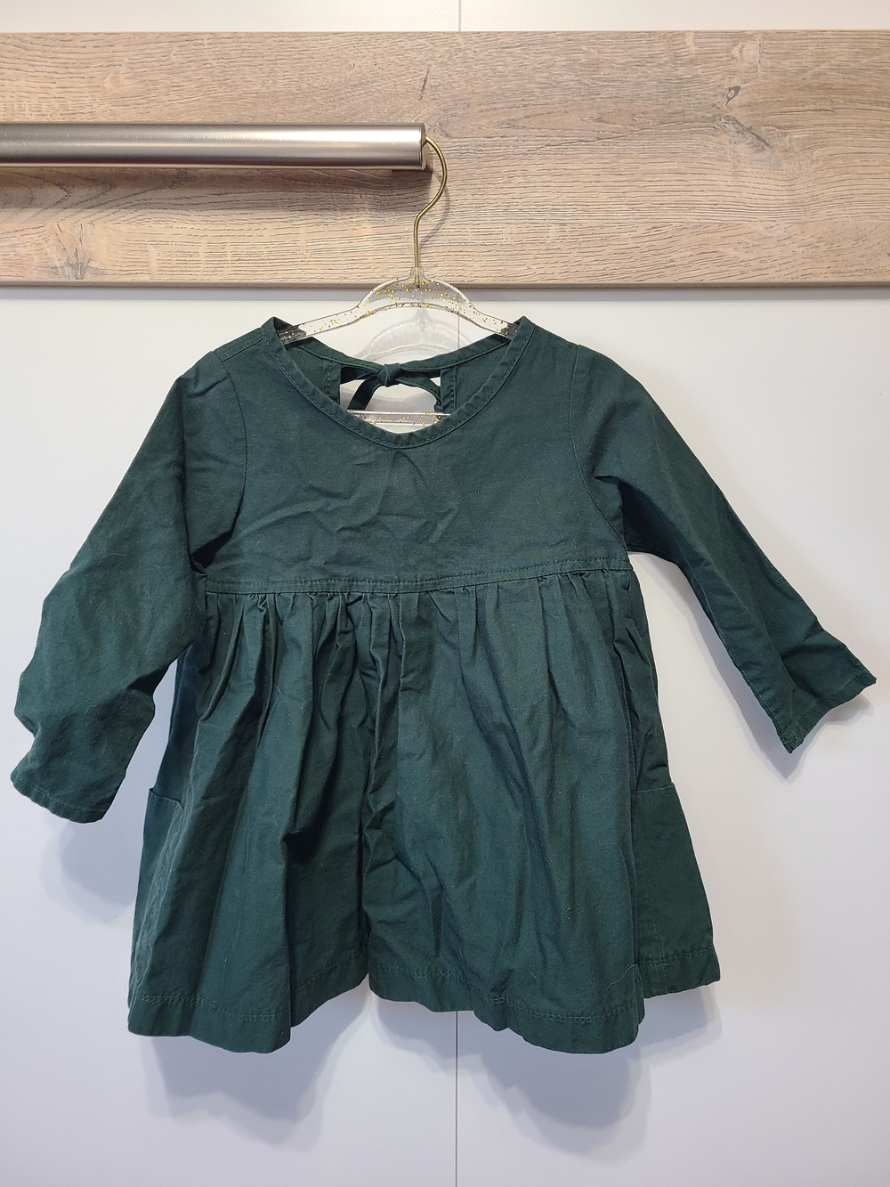 Girls Dark Green Long Sleeve Aria Tunic Dress